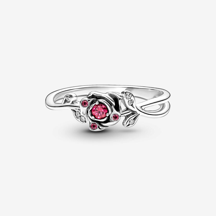 Anillo Pandora Rosa de La Bella y La Bestia de Disney