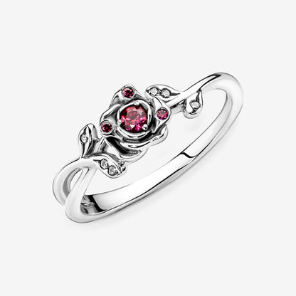 Anillo Pandora Rosa de La Bella y La Bestia de Disney