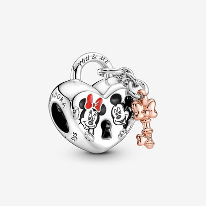 Charm Pandora Candado Mickey y Minnie Mouse