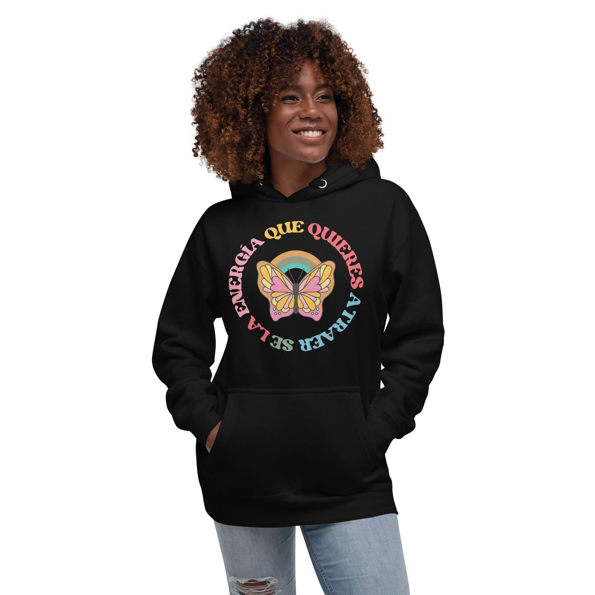 Sudadera con capucha "Mariposa Energíca" - TopShopperSpot