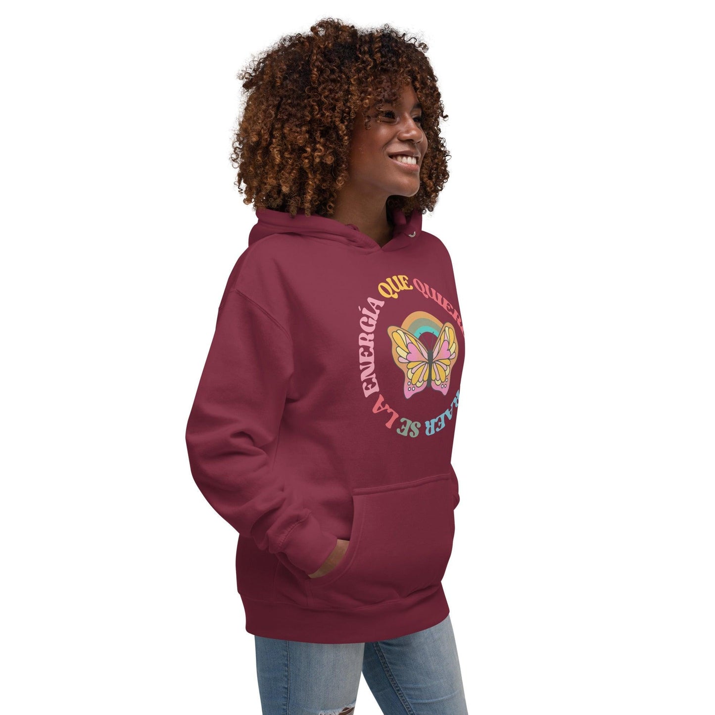 Sudadera con capucha "Mariposa Energíca" - TopShopperSpot